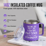 NOWWISH Inspirational Gift for Women - You're Awesome Coffee Mug - Christmas, Birthday Gifts for Women Mom Wife Friend Sister Grandma with Funny Present - 14Oz Purple