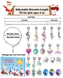 Christmas Advent Calendar 2023, Advent Calendars for Kids/Girl/Teens/Teenagers/Adult Women, Little Mermaid Charm Bracelet Jewelry Making Kit for Girls Crafts Mermaid Accessories, Gift for Girls 4-12