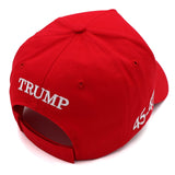 Trump 2024 45-47 MAGA Hat Make America Great Again Donald Trump Slogan with USA Flag Embroidery Adjustable Baseball Cap (2pcs Red MAGA Hat)