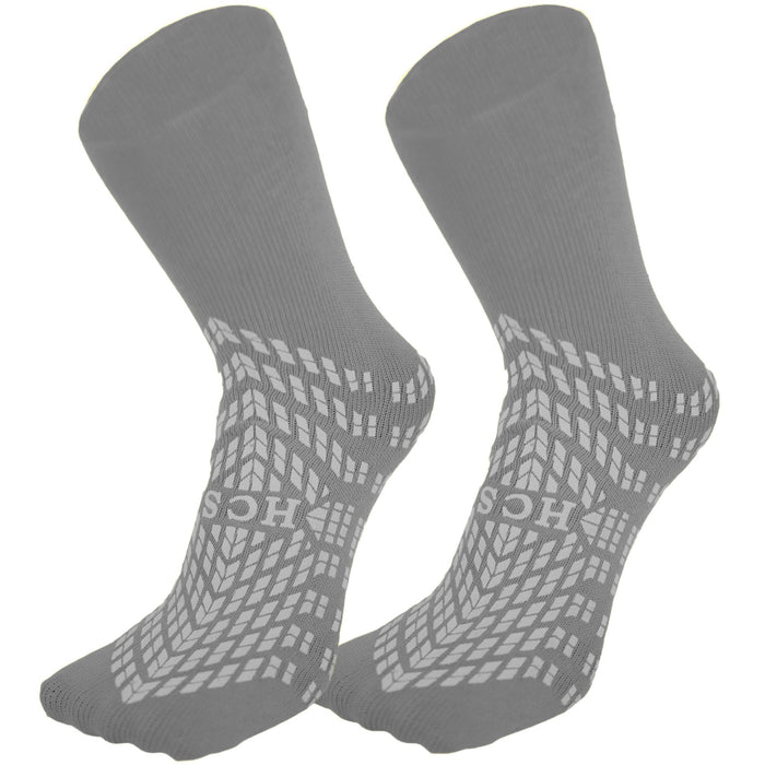 HCS Hospital Socks (6 Pairs) - Non Slip Socks for Elderly, Fall Risk Patient Slippers - Non Skid Socks for Seniors - Hospital Socks with Grips for Women & Men