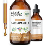 Sarsaparilla Root Tincture - Organic Sarsaparilla Root Liquid Drops - Smilax Medica Supplement - Vegan, Alcohol Free - 4 fl oz