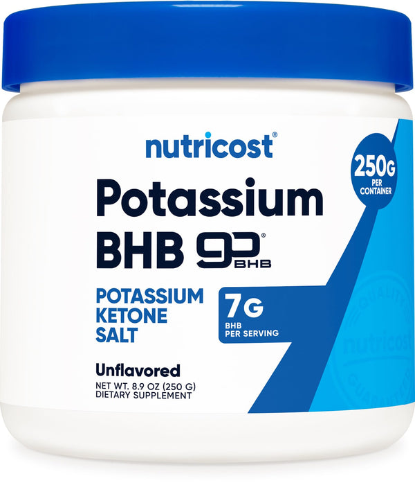 Nutricost Potassium BHB Salts, Exogenous Ketone Supplement, 6.4g Beta-Hydroxybutyrate Per Serving, 250 Grams