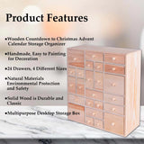 Gkesgm Wooden DIY Countdown to Advent Calendar with 24 Drawers,Craft Storage Desktop Organizer,Apothecary Cabinet or Unfinished Wood Kids Craft Idea,14in x 12in x 4.3in