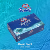 Clorox Fraganzia Dryer Sheets in Ocean Scent, 80 Count - 6 Pack | Wrinkle-Reducing Fabric Softener Sheets | Best Laundry Dryer Sheets with Long-Lasting Ocean Scent