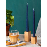 CANDWAX 12 inch Taper Candles Set of 4 - Dripless and Smokeless Candle Unscented - Slow Burning Candle Sticks Ideal As Christmas Candles – Dark Blue Candle Taper