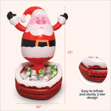 Santa Inflatable Cooler -Christmas in July Decorations Supplies Inflatable Cooler - Keeps Up to 72 Drinks Cold - 24" x 28" in - Inflatable Yard Decoration (Santa)