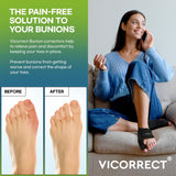 VICORRECT Adjustable Bunion Corrector For Women: Orthopedic Bunion Corrector For Women Big Toe - Overnight Hallux Valgus Corrector For Men With Toe Separators (2PC)