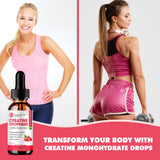 Liquid Creatine Drops - Sugar Free Creatine Monohydrate Supplements for Women & Men, Creatine Drops Gains for Building Muscle, Energy, Pre Workout, Raspberry Flavored