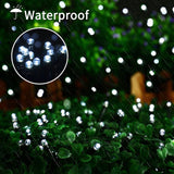 JMEXSUSS 250 LED White Christmas String Lights, 91.5ft Extendable Green Wire Christmas Lights Outdoor Waterproof, 8 Modes LED White String Lights Indoor for Tree Wedding Party Garden Patio Decoration