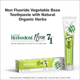 Herbodent® NEEM 7 in 1 Toothpaste-Organic Herbs-Neem, Black Seed & Xylitol for Anti Cavity-Cardamom & Mint for Taste & Freshness-Baking Soda for Excellent Cleaning-No Fluoride, No Paraben -6.53Oz (4)