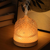 Lecdura Glass Essential Oil Diffuser, 200ml Ultrasonic Aroma Diffusers with Glass Reservoir Dome Lock Color Auto-Off Timer 7 Color Light for Gift Home Office Bedroom