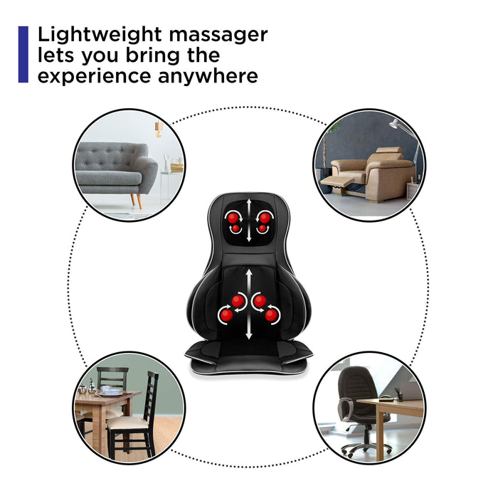 Best Choice Products Air Compression Shiatsu Neck Back Massager Seat Chair Pad Massage Cushion, 2D/3D Kneading with Heat, Rolling & Spot Massage - For Full Body Pain Relief