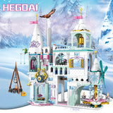 HEGOAI Princess Ice City Castle Building Sets, Friends House Building Blocks Toys for Girls, Advent Calendar 2023 Ideas Gift for Kids, 570 Pieces Mini Brick