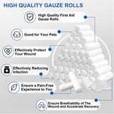 110 Pack Gauze Rolls Bandages, 4 in x 4.1 Yards, Individually Wrapped Breathable Rolled Gauze, Mummy Wraps, Premium First Aid Supplies & Medical Supplies for Wounds