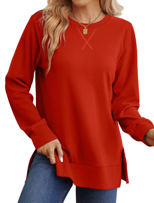 Red Sweatshirt for Women Christmas Sweaters Long Sleeve Fashion Shirts M