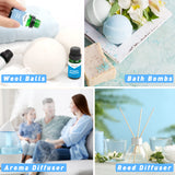 Fragrance Oil, ESSLUX Clean Set of Scented Oils, Essential Oils for Diffuser for Home, Premium Soap & Candle Making Scents, Aromatherapy Oils Gift Set - Clean Air, Fresh Linen, Warm Cotton and More