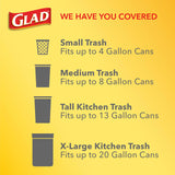 Glad Trash Bags, Medium Kitchen Drawstring Garbage Bags 8 Gallon White Trash Bag, Gain Original Scent (Package May Vary), Fresh, 80 Count