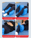 ASkinds Patient Turning Device Paralysis Bed Rest Nursing Help The Elderly Turn Over PU Leather Anti-Decubitus Multifunctional UU-Shaped Waterproof Transfer Pad, Blue