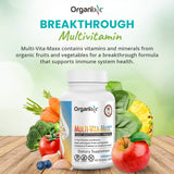 Organixx Multi-Vita-Maxx Whole Food Multivitamin Vegan Fermented Vitamin Supplement with Organic Fruits and Veggies, Digestive Health and Immune Support, Maximum Bioavailability, 90 Gel Capsules