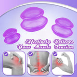 TrelaCo 6 Pieces Cupping Therapy Set Silicone Cupping Therapy, 3 Sizes Cupping Therapy Studio and Household Silicone Cupping Set, Chinese Massage Cups for Cellulite Joint Pain Muscle Pain(Purple)