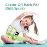 Pedobi 2 Pack Castor Oil Pack Wrap for Kids, Reusable Organic Cotton Castor Oil Pad Compress Relieve Stomach Discomfort Liver Detox with Adjustable Strap Anti Oil Leak