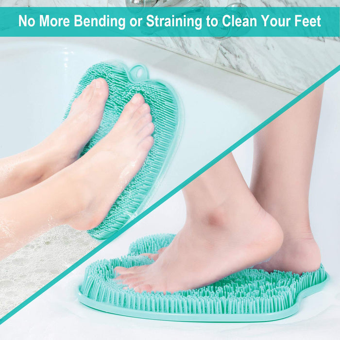 BESKAR XL Large Foot Scrubber Mat for Use in Shower - Shower Foot Cleaner to Eliminate Calluses Dead Skin, Foot Massager Mat for Men & Women to Soothe Achy Feet, Non Slip Suction Cups