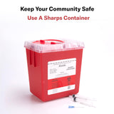 Alcedo Sharps Container for Home and Professional Use 2 Quart (5-Pack), Biohazard Needle and Syringe Disposal, Medical Grade