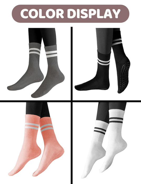 Pilates Grip Socks for Women Men Size 9-11 Yoga Socks Accessories Non Slip Grippy Socks Soccer Womens Hospital Barre Black Barefoot Socks Grippers Postpartum Essentials Non Skid Socks Elderly Gift