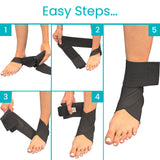 Vive Ankle Wrap (2 Pack) - Strap Heel Brace Stabilizer For Sprained Foot - Breathable, Soft, Firm Compression Sport Sleeve For Swelling - Adjustable Nonslip Elastic Support For Tendonitis (Women, Men)