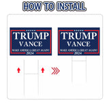 Large 18"x 12" Trump Vance 2024 Yard sign for USA President Election with Metal H-Stakes,MAGA Take America Back Signs, Vote for Republican, Double Sided Print for Outdoor Garden Decorations