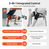 HALIDODO Red Light Therapy & Vibration Massage Knee Brace - Wireless Rechargeable Controller, 660nm&850nm Red Light Therapy Heated Device for Knee & Joint Pain Relief, Faster Recovery