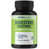 Digestive Enzymes with Probiotics | Bloating Relief & Digestive Health for Women & Men | 400MG Enzyme Blend with Probiotic Strains for Digestion & Gut Health | Vegetarian, 3rd-Party Tested (60 ct.)