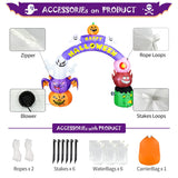 DomKom 10FT Long&8FT Tall Gaint Halloween Inflatable Decorations Arch, Build-in LED Lights Holiday Blow Up Yard Decoration for Halloween Holiday Party Outdoor，Garden Yard Lawn Decor