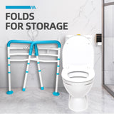 Gillion Toilet Safety Rails- Width Adjustable Toilet Safety Frame & Rails for Elderly Senior, Sturdy Toilet Support Handrail for Disabled Handicap, Toilet Handles Bars Fit any toilet