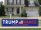 YINBTTER Donald Trump Vance Make America Great Again Large Banner Sign Flag with Brass Grommets, Trump JD Vance 2024 MAGA Save America Outdoor Sign House Banner Yard Lawn Decoration 118X18''