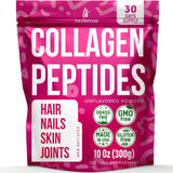 INSTASKINCARE Collagen Peptides Powder for Women Hydrolyzed Collagen Protein Types I and III Non-GMO Grass-Fed Gluten-Free Kosher and Pareve Unflavored Easy to Mix Drink Healthy Hair Skin Joints Nails 10 Oz