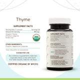 Thyme USDA Organic 60 Capsules | Natural Herbal Supplement | Certified Organic Vegetarian Capsules and Organic Thyme (Thymus Vulgaris) Dried Leaf (60 Capsules)