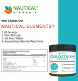 Colostrum Powder - Over 40% IgG - First 4-6 Hour Milking Grass Fed Colostrum - Bovine Colostrum - USA Midwest Pasture Raised Colostrum Supplement Powder - Unflavored Bovine Colostrum For Humans - 120g