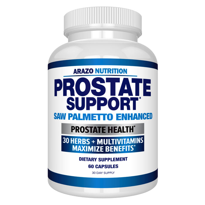 Arazo Nutrition Prostate Supplement - Saw Palmetto + 30 Herbs - Reduce Frequent Urination, Reduce Hair Loss, Support Stamina – Single Homeopathic Herbal Extract Health Supplements - Capsule or Pill