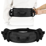 Rhino Valley Gait Belt Transfer Belt for Senior with 7 Handles, Lift Belt with Quick Release Buckle, 59" Anti-Slip Transfer Boards Belt for Elderly, Medical Nursing Safety Patient Assist, Black+Black