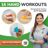 Healthy Seniors Hand Exercise Balls for Arthritis - Set of 4 Squeeze Balls for Hand Therapy for Finger, Wrist, Carpal Tunnel, or Rheumatoid Arthritis. Great Anxiety Relief or Stress Balls for Adults