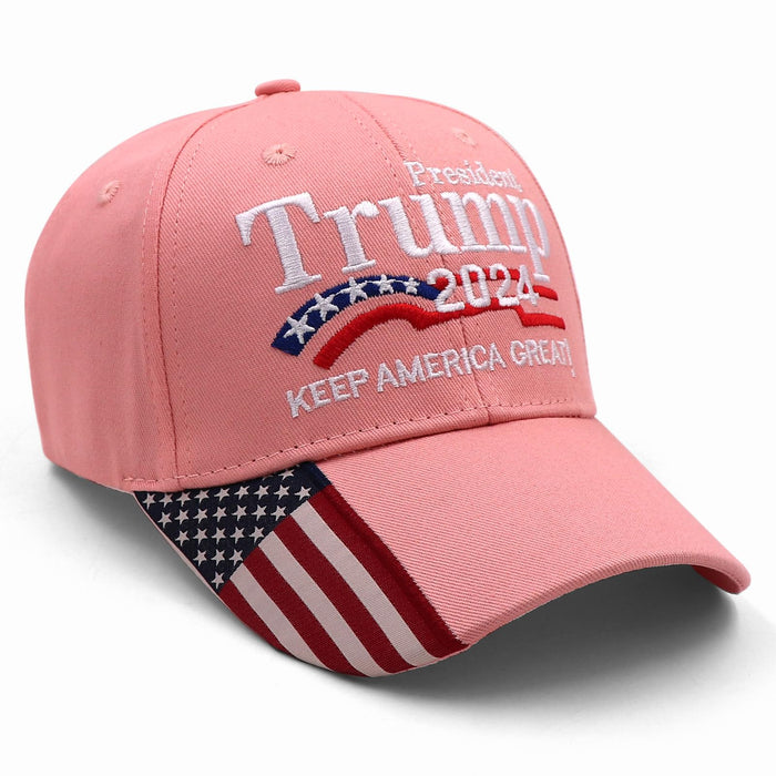 Trump Hat 2024 President MAGA Hat Embroidered Keep America Great Trump Merchandise USA Flag Baseball Cap for Women Men