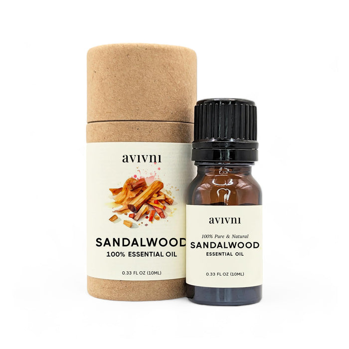 Avivni Australian Sandalwood Essential Oil - 100% Pure & Natural, Organic, Undiluted for Aromatherapy, Hair, Diffuser (0.33oz - 10ml)