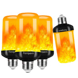 Hompavo 【Upgraded】 LED Flame Light Bulbs, 4 Modes Flickering Light Bulbs with Upside Down Effect, E26/E27 Flame Bulb for Halloween, Christmas, Party, Indoor and Outdoor Home Decoration (4 Pack)