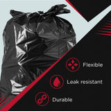 Veska 33 Gallon Trash Bags, (Huge 100 Bags w/Ties) Large Black Garbage Bags 30 Gallon, 32 Gallon, 35 Gallon Trash Can Liners
