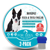 Flea and Tick Collar for Dogs,2 Pack,Natural Flea and Tick Prevention for Dogs,8 Months Protection,One Size Fits All Dogs,Adjustable & Waterproof,Include Flea Comb