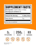 BulkSupplements.com Beta Alanine Powder - Beta Alanine Supplement, Beta Alanine Pre Workout, Beta Alanine 3000mg - Unflavored & Gluten Free, 3g per Serving, 250g (8.8 oz) (Pack of 1)