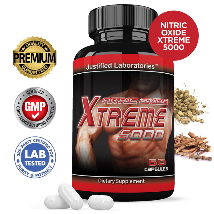 (3 Pack) Nitric Oxide Xtreme 5000 Advanced Men's Heath Formula 60 Capsules