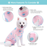 Comwish Dog Recovery Suit, Professional Dog Surgery Suit Post Spay, Neuter, Abdominal Surgical Suit for Male Female Dogs Can Pee, Prevent Licking Soft Breathable Cotton Covers Wound (Pink, X-Small)