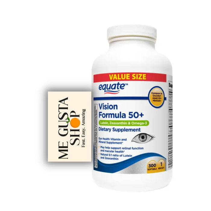 Equate Vision Formula 50+ Soft Gels Dietary Supplement Value Size, 300 Count